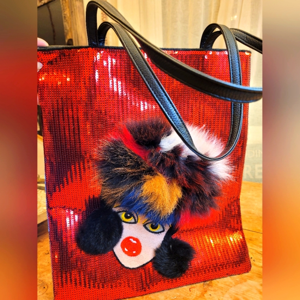 Fashionable Pom-Pom Lady Bag NWT